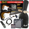 Fender Electric Guitars Brown Sunburst Fender Squier Affinity Stratocaster Electric Guitar Pack With Amplifier