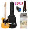 Fender Electric Guitars Bundles Butterscotch Blonde / Maple Fender Squier Sonic Telecaster Electric Guitar With Gigbag, Polishing Cloth, Picks, Strap, Tuner & Ebook