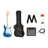 Fender Electric Guitars Bundles Lake Placid Blue Fender Squier Affinity Series 6 String Stratocaster HSS Electric Guitar Pack With Gigbag & Amplifier