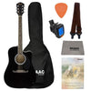 Fender Electro Acoustic Guitar Bundles Black Fender FA-125CE Dreadnought Electro Acoustic Guitar  Bundle with Gigbag, Picks, Strap and Polishing Cloth