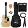 Fender Electro Acoustic Guitar Bundles Natural Fender SA105CE Electro - Acoustic Guitar Bundle with Guitar Amplifier