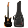 Fender Electro Acoustic Guitars Black Fender Acoustasonic Stratocaster 6-Strings Electro Acoustic Guitar With Gig Bag