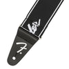 Fender Guitar Straps Black and White Fender 2 Inch WeighLess Running Logo Guitar Strap