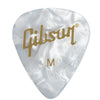 Gibson Picks Medium Gibson APRW12-74 White Pearloid Picks- Pack of 12