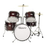 Havana Acoustic Drum Kits Havana 104-5WR 5-Piece Junior Acoustic Drum Set With Hardware- Wine Red