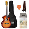 Havana Acoustic Guitar Bundles BUNDLE / Cherry Sunburst Havana FA391c 39 inch Cutaway Acoustic Guitar with Gigbag, Strap, Picks, Polishing Cloth & Ebook