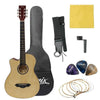 Henrix Acoustic Guitars Henrix 38C Left-Handed Cutaway Acoustic Guitar with Dual Action Truss Rod, Gigbag, Picks, String Set, Strap, Cloth & Ebook - Open Box