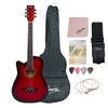 Henrix Acoustic Guitars PRO / Red Burst / Left Handed Henrix 38C 38 Inch Cutaway Acoustic Guitar with Dual Action Truss Rod, Gigbag, Picks, String Set, Strap, Cloth & Ebook