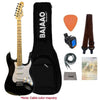 Henrix Electric Guitars Black / Bundle Henrix ST 6 String Strat Style Electric Guitar