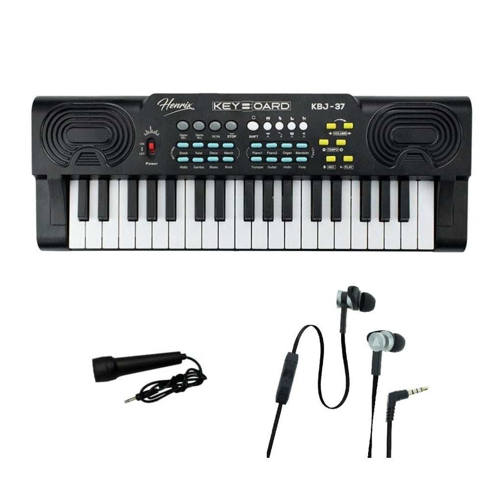 Henrix Portable Keyboards Bundle Henrix KBJ-37 37 Key Junior Keyboard with Microphone