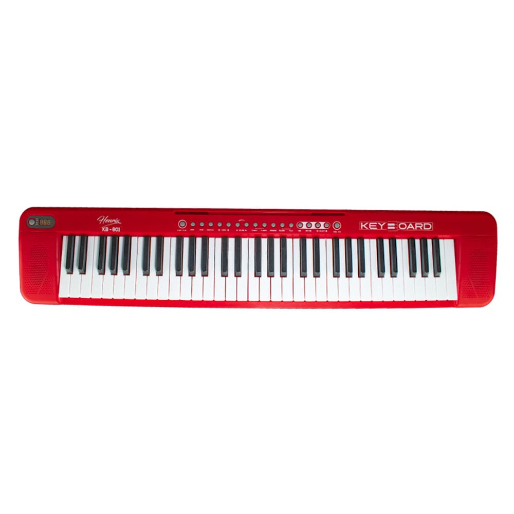 Henrix Portable Keyboards Henrix KB-601 Portable 61 Full Size Keys Keyboard with Adapter and Microphone