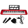 Henrix Portable Keyboards Red Henrix KB-601 Portable 61 Full Size Keys Keyboard with Adapter and Microphone