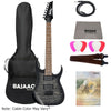 Ibanez Electric Guitars BUNDLE Ibanez GRG7221QA RG Series 7-String Electric Guitar - Transparent Black Sunburst