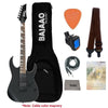 Ibanez Electric Guitars Bundles Flat Black Ibanez GRG121DX RG Gio Series Electric Guitar with Gigbag, Tuner, Strap, Picks,  Polishing Cloth, Cable & E-Book