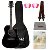 Ibanez Electro Acoustic Guitar Bundles Black High Gloss Ibanez PF15ECE PF Performance Series Cutaway Dreadnought Electro Acoustic Guitar Bundle with Gigbag, Picks, Strap and Polishing Cloth