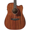 Ibanez Electro Acoustic Guitars Ibanez PF12MHCE PF Performance Series Dreadnought Cutaway Electro Acoustic Guitar - Open Pore Natural