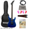 Jackson Electric Guitars Bundles Metallic Blue Jackson JS12 Dinky Electric Guitar Bundle with Gigbag, Cable, Picks, Strap, Cloth & Ebook