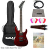 Jackson Electric Guitars Bundles Metallic Red Jackson JS12 Dinky Electric Guitar Bundle with Gigbag, Cable, Picks, Strap, Cloth & Ebook