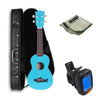 Kala Soprano Ukuleles Mako Blue Kala Makala Soprano Ukulele Vintage Satin Finish Deluxe Ukulele Bundle