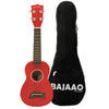 Kala Ukulele Bundles Red Kala MK-SD Makala Soprano Ukulele With Bajaao UB-S Gig Bag