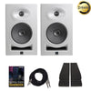 Kali Audio Monitor Speaker Bundles White Kali Audio LP-6 2nd Wave Lone Pine Series 6.5" Active Studio Monitor with Isolation Pads, Cables, and Ebook - Pair