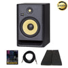 KRK Monitor Speaker Bundles KRK ROKIT 8 G4 8inch Powered Studio Monitor Speaker with Controller, Isolation Pads, Cable and Ebook  - Single