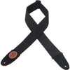 Levy's Guitar Straps Levy's MSSC8-BLK 2 Inch Signature Series Cotton Guitar Strap with Suede Ends- Black