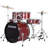 Ludwig Acoustic Drum Kits Red Sparkle Ludwig Accent Fuse 5-Piece Acoustic Drum Kit With Hardware & Cymbals