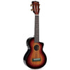 Mahalo Concert Ukuleles 3 Tone Sunburst Mahalo MJ2CE Cutaway Concert Semi Electric Ukulele