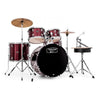 Mapex Acoustic Drum Kits Wine Red Mapex TND5294F Tornado 5Pcs with Hardware Throne & Cymbals Drum Set