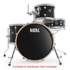 Natal Acoustic Drum Kits Black Sparkle Natal Arcadia Birch Series Traditional Jazz TJ 4 Piece Shell Pack Acoustic Drum Kit