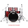 Natal Acoustic Drum Kits Red Strata Natal Arcadia Birch Series F20 5 Piece Shell Pack Acoustic Drum Kit With Hardware