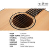 Parkwood Acoustic Guitars Natural Parkwood S23 GT Modern Concert Acoustic Guitar with Gigbag