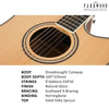 Parkwood Acoustic Guitars Parkwood P660 Dreadnought Cutaway Acoustic Guitar with Case