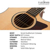 Parkwood Electro Acoustic Guitars Natural Parkwood GA28 GT GA Series Grand Auditorium Electro Acoustic Guitar with Gigbag