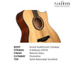 Parkwood Electro Acoustic Guitars Natural Parkwood GA980ADK GA Series Grand Auditorium Cutaway Electro Acoustic Guitar with Case