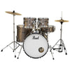 Pearl Acoustic Drum Kits Bronze Metallic Pearl Roadshow 5Pc Drumset with Stands and Cymbals