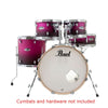 Pearl Acoustic Drum Kits Raspberry Sunset Pearl Drums EXL725SPC Export Lacquer 5 Pcs Hybrid Shell Pack