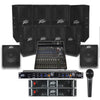 Peavey Church Sound System Church Sound System with 8xPeavey PV 112 Wall Mount Loudspeakers, 2xSubwoofer, 5xAmplifier, Crossover, Mic & PV15BT Mixer