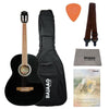 Pluto Electro Acoustic Guitar Bundles Black Pluto HW39-201P Electro Acoustic Guitar With Gigbag, Picks, Strap, Cloth & Ebook