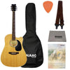 Pluto Electro Acoustic Guitar Bundles Natural Pluto HW41C-201P Jumbo Cutaway Electro Acoustic Guitar With Gigbag, Picks, Strap, Cloth & Ebook