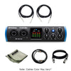 Presonus Audio Interfaces PreSonus Studio 24 c Portable High Definition Usb C Audio Interface With Polishing Cloth & Cables Bundle