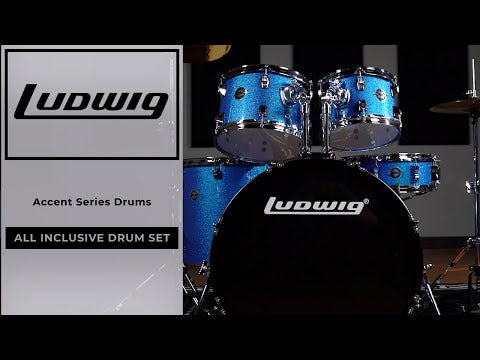 Ludwig Accent Drive 5 Piece Acoustic Drum Kit with Hardware, Cymbals & Drum Throne