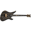 Schecter Electric Guitars Gloss Black With Gold Stripes Schecter 203 Synster Electric Guitar, Custom-Sustainiac, 6-String