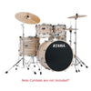 Tama Acoustic Drum Kits Natural Zebrawood Wrap Tama IE52KH6W Imperial Star 5pc Shell with Hardware Acoustic Drum Set