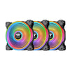 ThermalTake CPU Fans ThermalTake Riing Quad 12 RGB Radiator Fan TT Premium Edition 3 Fan Pack- Black- Controller included