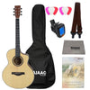 Vault Acoustic Guitar Bundles Natural Vault EA40 41" Premium Spruce-Top Cutaway Acoustic Guitar with Bag, Strap, Picks, Tuner, Polishing Cloth & Ebook