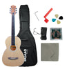 Vault Acoustic Guitar Bundles Natural Vault PA36 Parlor Body Compact Acoustic Guitar with Bajaao 22mm Padded Gigbag