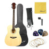 Vault Acoustic Guitars Natural Vault ED-10C 41 inch Cutaway Acoustic Guitar with Bag, Strings, Straps, Picks, Stringwinder & Polishing Cloth