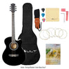 Vault Acoustic Guitars Vault EA20 Guitar Kit with Learn to Play Ebook, Bag, Strings, Straps, Picks, String winder & Polishing Cloth - 40 inch Cutaway Acoustic Guitar - Open Box